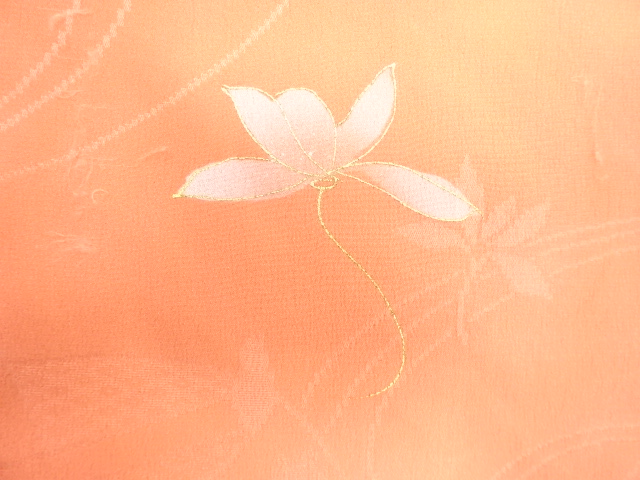  アンティーク　花に糸巻き模様　羽尺反物